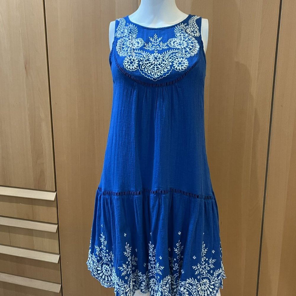 Meadow Rue blue dress by Anthropolgie